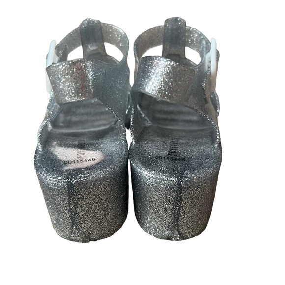 Forever 21 Clear Silver Glitter Heel Jelly Shoes - Picture 5 of 13